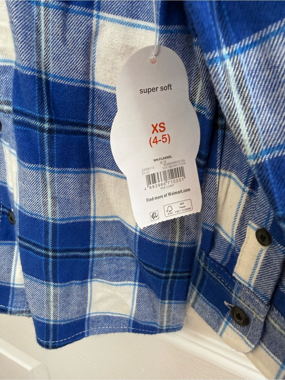NWT Blue Plaid Button-Front Kids Shirt, Size 4/5 - Picture 2 of 3